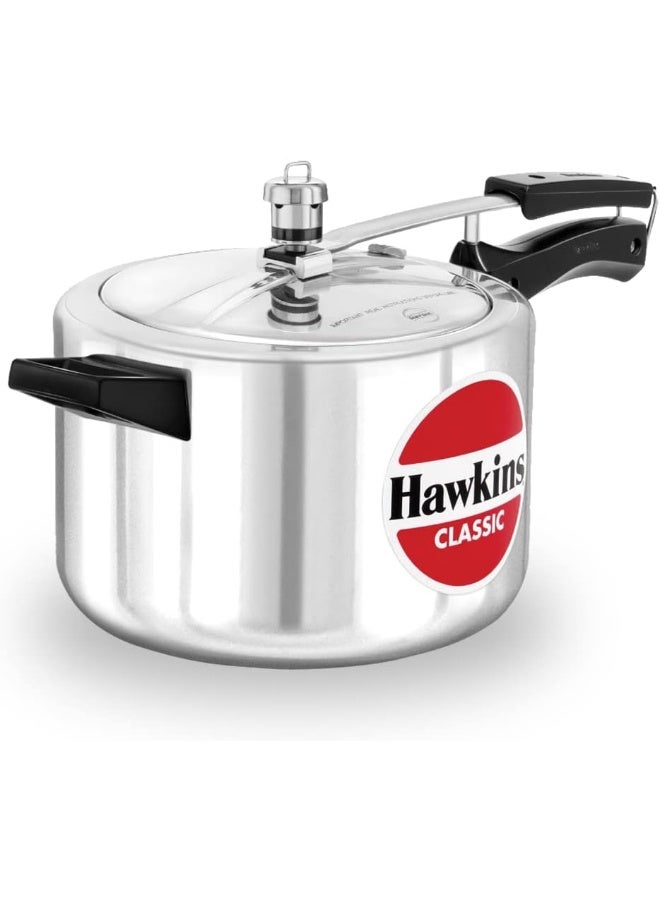 5 Liters Classic Aluminium Pressure Cooker,With Inner Lid,Silver