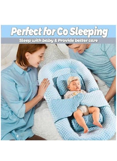 Gonice 100% Cotton Breathable Baby Lounger Nest Sleeping Bed For 0-12 Months, Blue  - Image 4