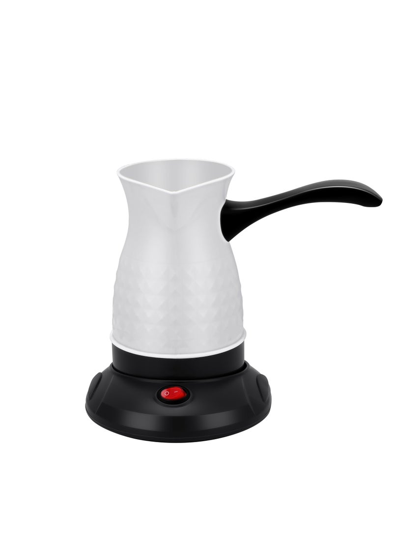 Electric Turkish Coffee Maker 0.6L Capacity, Stainless Steel | 360-Degree Rotation | Automatic Cut Off | Coffee Kettle for Home Office | 600W |TY-CKT107A| Silver/Black  - Image 1