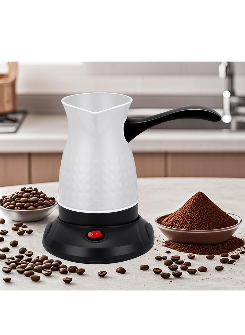Electric Turkish Coffee Maker 0.6L Capacity, Stainless Steel | 360-Degree Rotation | Automatic Cut Off | Coffee Kettle for Home Office | 600W |TY-CKT107A| Silver/Black  - Image 2