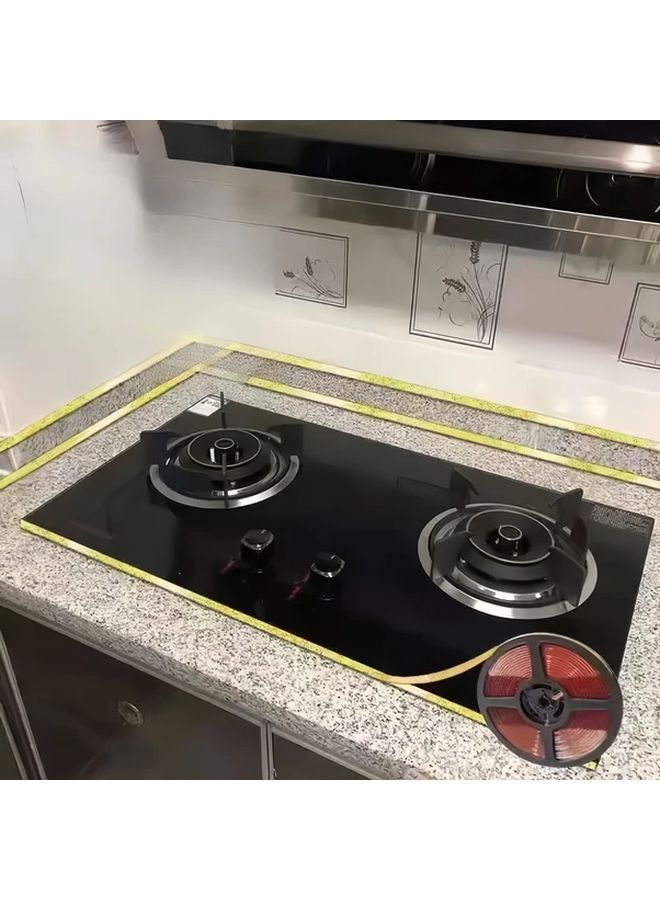 شريط لاصق ذاتي مقاوم للماء ذهبي بطول 118 بوصة للمقطورات والمواقد وزوايا الجدران - Image 2