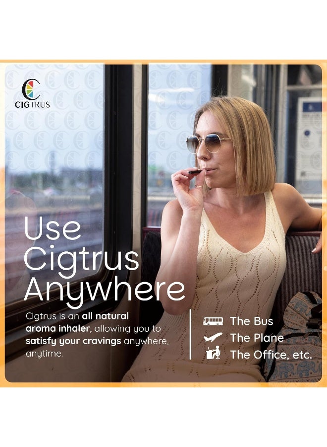 cigtrus Nicotine-Free Smoking Alternative Inhaler (6-Piece) Natural Habit Replacement - Tobacco-Free, Non-Electric Craving Relief - Quit Smoking & Vaping Aid (Citrus Grapefruit) - Image 4