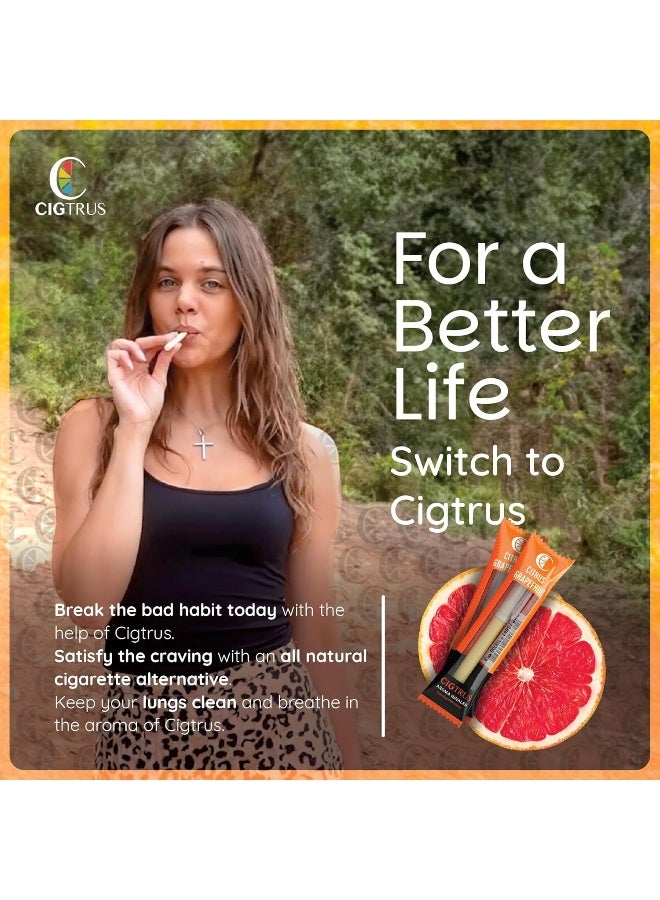 cigtrus Nicotine-Free Smoking Alternative Inhaler (6-Piece) Natural Habit Replacement - Tobacco-Free, Non-Electric Craving Relief - Quit Smoking & Vaping Aid (Citrus Grapefruit) - Image 2