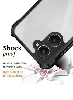 Wtech vivo Y18 4G / Y28s 5G / T3 Lite 5G 2024 Hybrid TPU Silicone with Raised Armour Bumpers Slim Case Cover - Black  - Image 4