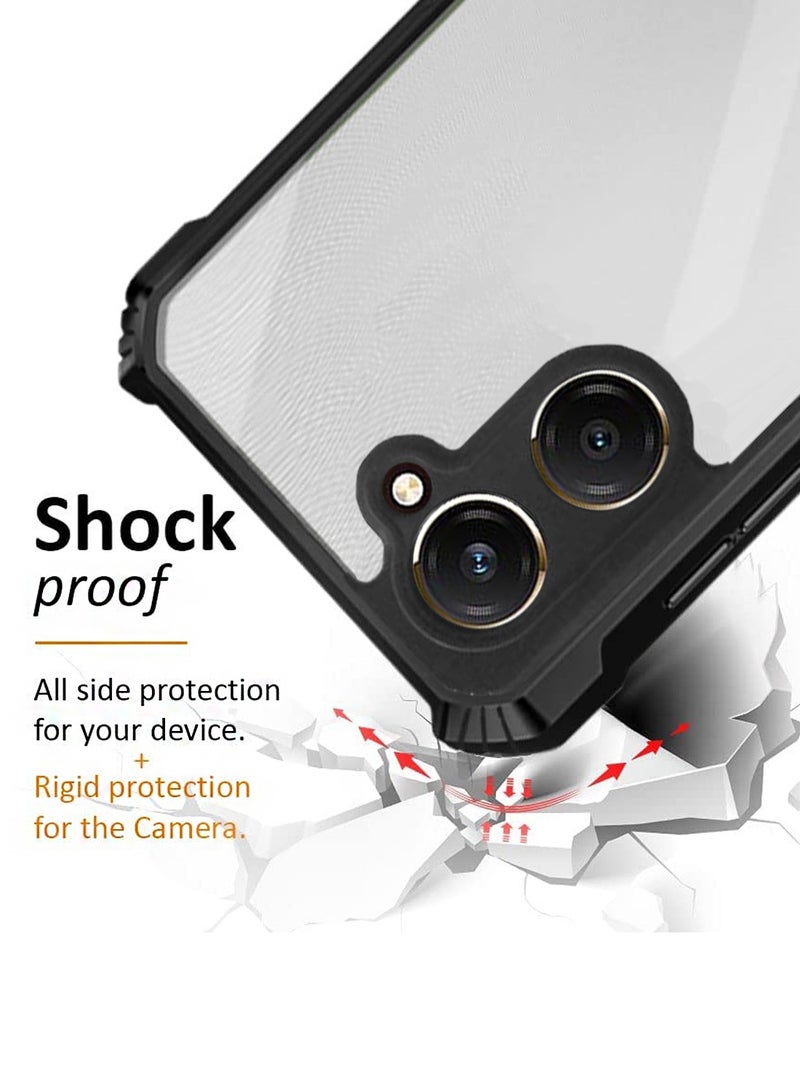 Wtech vivo Y18 4G / Y28s 5G / T3 Lite 5G 2024 Hybrid TPU Silicone with Raised Armour Bumpers Slim Case Cover - Black - Image 4