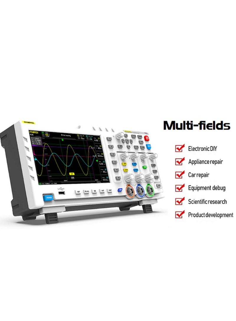 Zikra 2 in 1 Digital Oscilloscope DDS Signal Generator Desktop Oscilloscope Capture Output Signal Function, 2 Channels 100Mhz Bandwidth 1GSa/s Sampling Rate Built-in 1GB Storage Space - Image 3