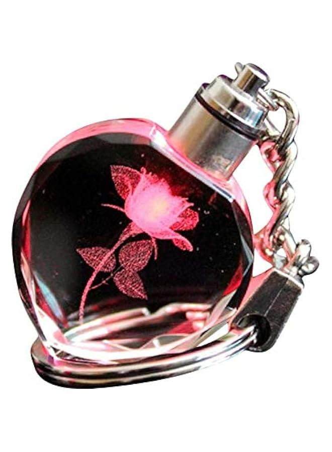 1 Pcs Crystal Keychain Heart Luminous Key Chain Birthday Present Valentine's Day Gifts for Girlfriend Women Friendship  - Image 1