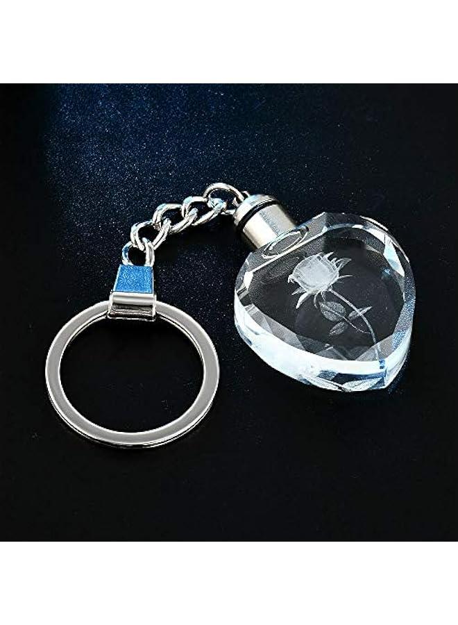 1 Pcs Crystal Keychain Heart Luminous Key Chain Birthday Present Valentine's Day Gifts for Girlfriend Women Friendship  - Image 2