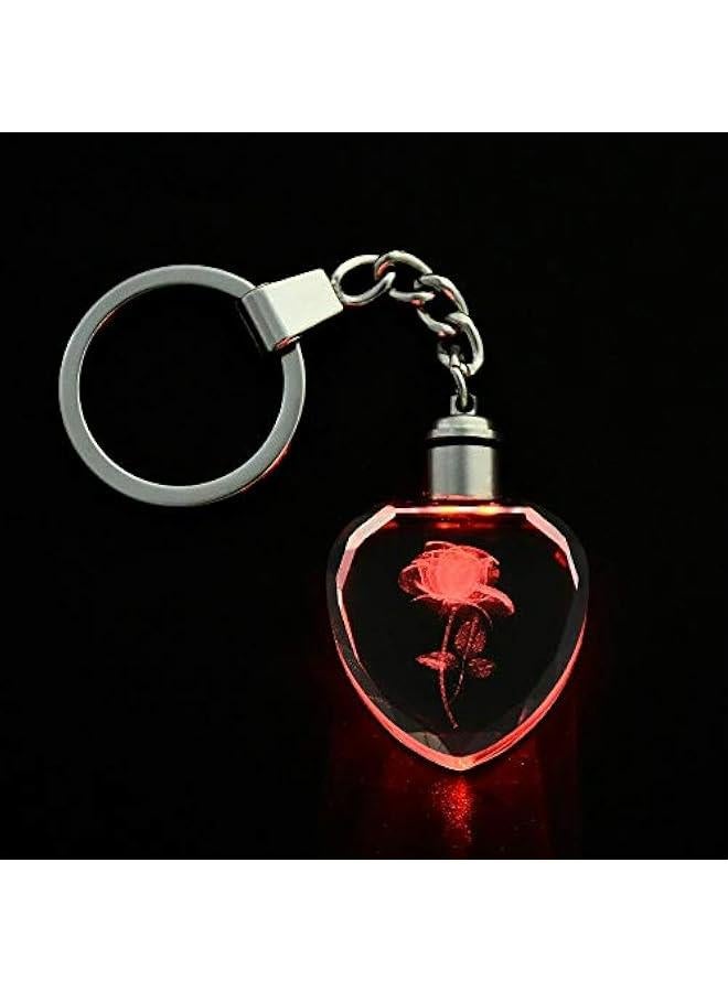 1 Pcs Crystal Keychain Heart Luminous Key Chain Birthday Present Valentine's Day Gifts for Girlfriend Women Friendship  - Image 5