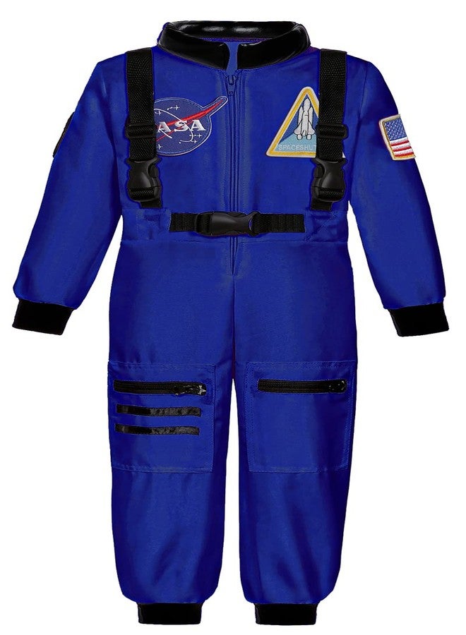 Costumerry Astronaut Costume for Kids Space Pilot Toddler Boys Birthday Halloween Costumes (Blue, 3-4 Years) - Image 2