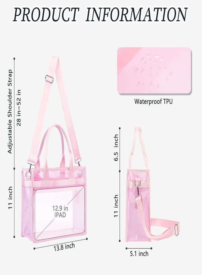 Fammart Clear Tote Bag for Women, TPU Crossbody Handbag, Clear Bag with Zipper Closure for Stadium Events, Concert, Work & Beach - Image 5