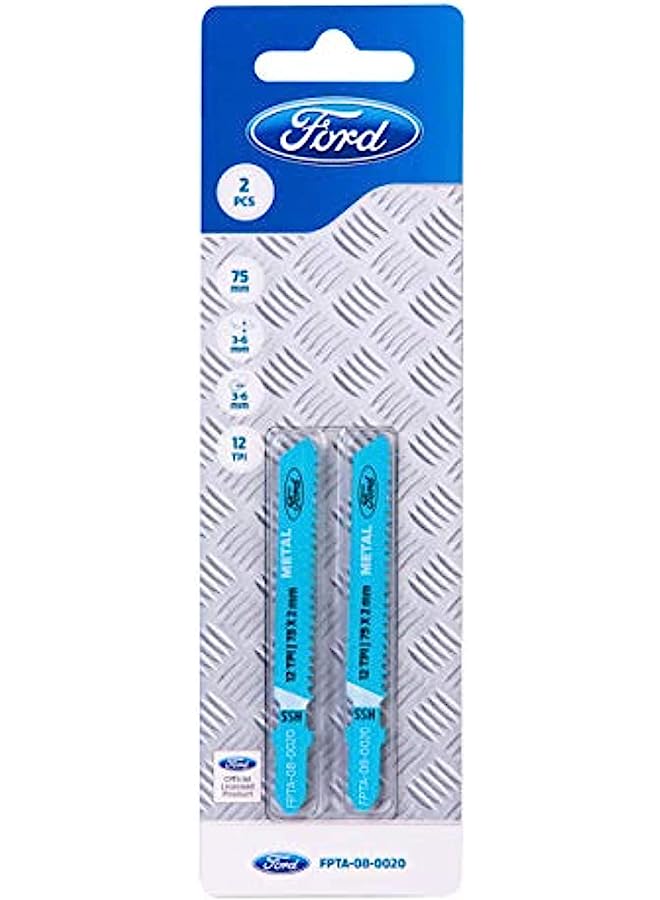 erorex Tools 12 Tpi T-Shank Jigsaw Blades For Metal and Steel Cutting, 75mm, Fpta-08-0020, 2 Pcs - Image 1