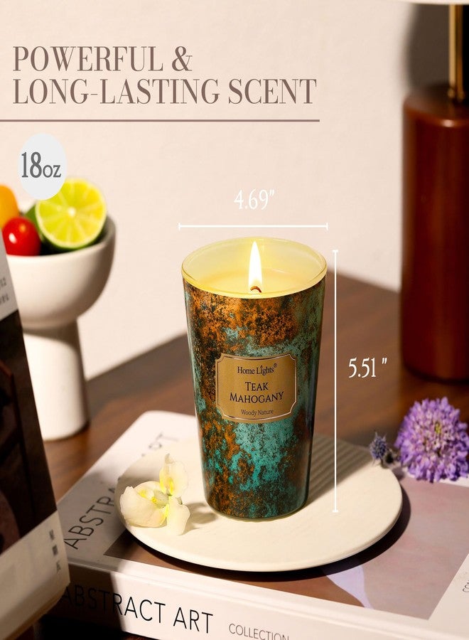 Home Lights HomeLights Large jar Candle | 1-Wick Long-Lasting Scented Candles, 6.7oz Natural Soy Wax Candle for Home Scented, Industrial Chic Gifts for Women & Men, Teak Mahogany - Image 2