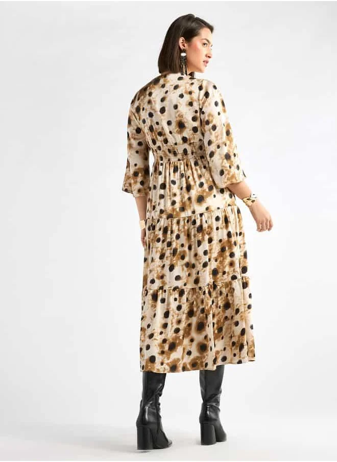 Splash FAV Tiered Leopard Dress