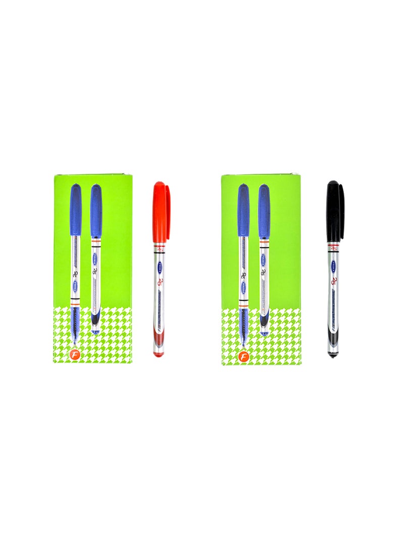 بريما عبوة من 10 قلم بريما 25 أسود وأحمر 0.7 مم (عبوة من قطعتين). - Image 1