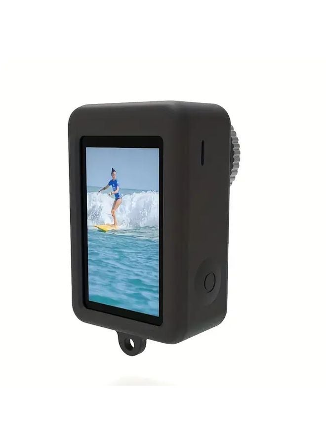 غطاء حماية كاميرا DJI Osmo Action 3 و4 و5 برو من السيليكون المقاوم للصدمات باللون الأحمر - Image 4