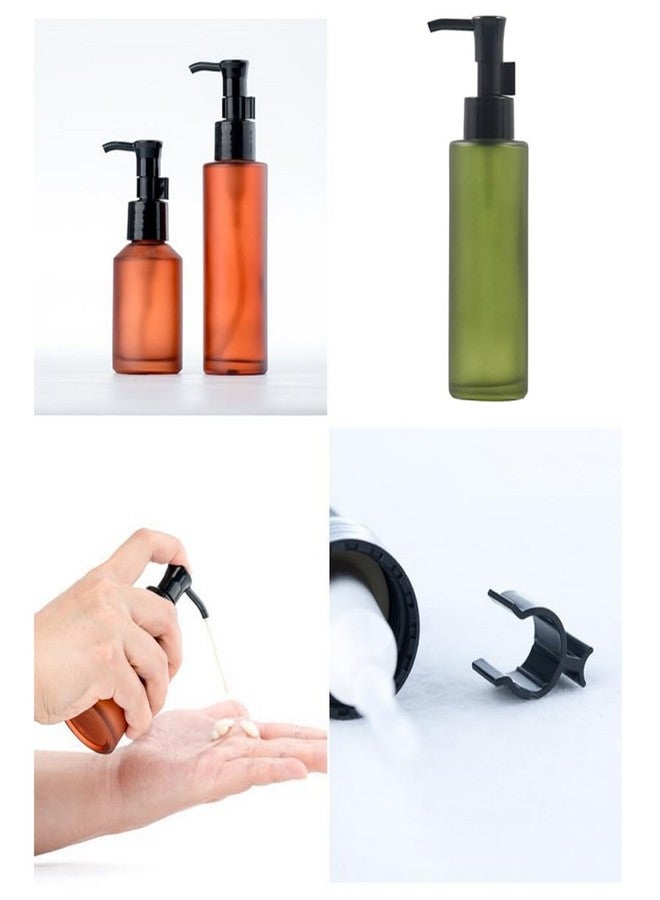 Elandy 100ML/3.4oz Empty Green Frosted Glass Lotion Pump Bottle Jars with Black Pump Head Makeup Cleansing Oil Packing Container Cosmetic Soap Travel Dispenser for Essential Oil Lotion Cream - Image 5