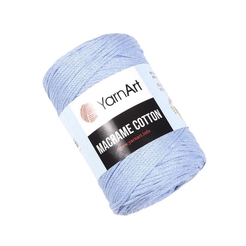 YarnArt Macrame Cotton 80 Cotton 20 Polyamide Macrame Cord Medium Weight 88 oz 250g 246 yds Knitting Crochet Unique Macrame Crafts 760Baby Blue