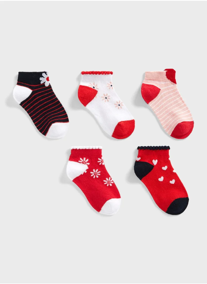 mothercare Daisy Trainer Socks - 5 Pack