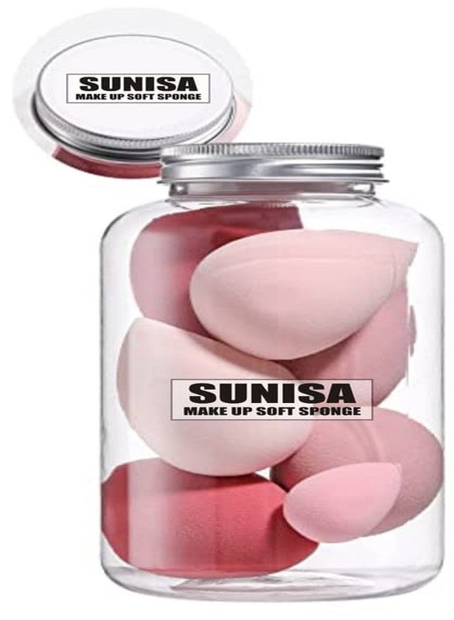 SUNISA Makeup Sponge Jar Beauty Blender with Egg Case Soft Sponge For Liquid Foundation|Creams and Powder (Multicolor) Pack of 7 - Image 2