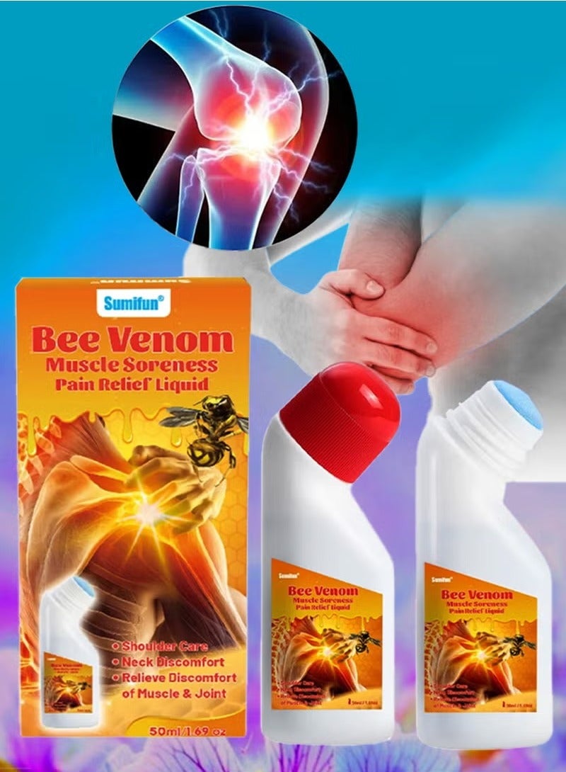 Sumifun Bee Venom Muscle Soreness Pain Relief Liquid Pain Relief Ointment Cream Joint Arthritis Pain Relief Balm Knee Care Bee Venom Cream for Joint Care Treatment Gel Bee Venom Joint and Muscle Pain Relief Ointment 50ml - Image 2