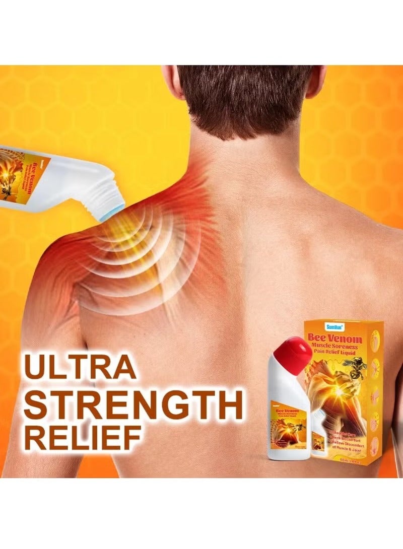 Sumifun Bee Venom Muscle Soreness Pain Relief Liquid Pain Relief Ointment Cream Joint Arthritis Pain Relief Balm Knee Care Bee Venom Cream for Joint Care Treatment Gel Bee Venom Joint and Muscle Pain Relief Ointment 50ml - Image 5