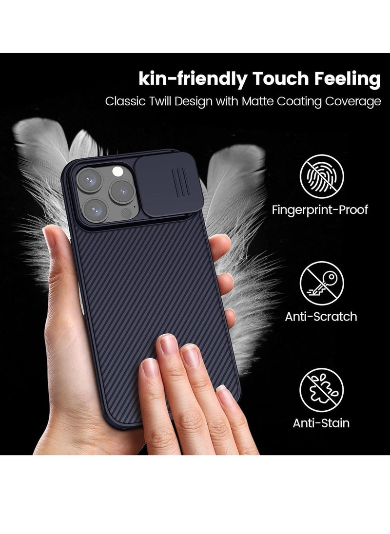 iPhone 15 Pro Max Case with Sliding Camera Cover [Upgraded Lens Protection] [Hard PC+TPU Bumper], Slim Shockproof Protective Phone Case 6.7" 2023, Dark Purple