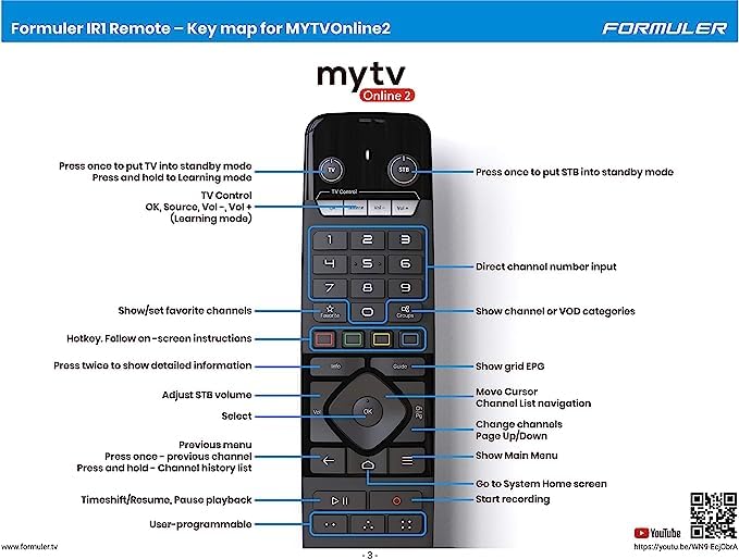 Formuler IR remote control for Formuler z7+5g, z8, z8pro, z10 Promax, Pro, Se, Z11 pro, ProMax, zPlusNeo, zAlpha, ccModel + BonusSilicone - Image 3