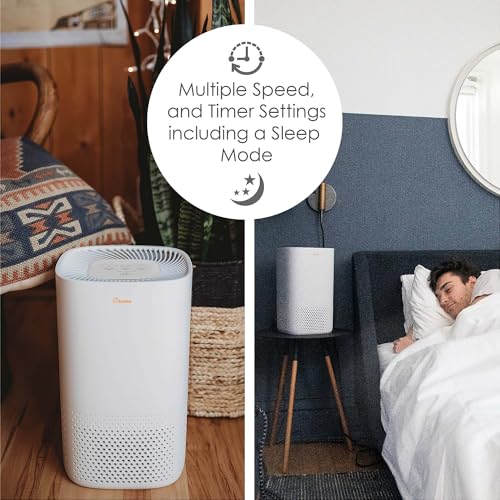 Crane Air Purifier with True HEPA Filter, UV Light, 250 Sq Feet Coverage, Timer Function, Sleep Mode, Washable Particle Filter, EE-5067 - Image 4