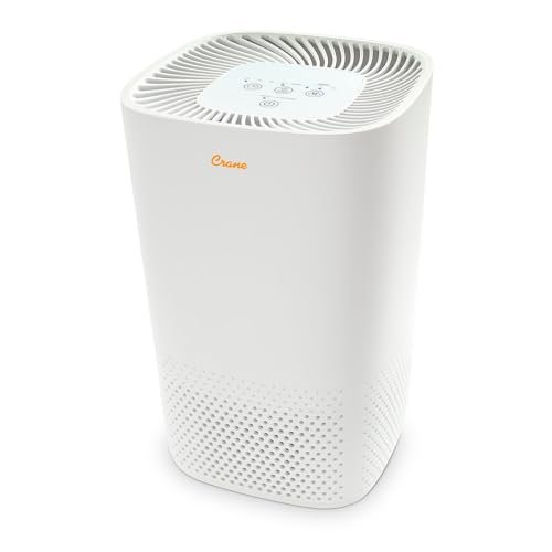Crane Air Purifier with True HEPA Filter, UV Light, 250 Sq Feet Coverage, Timer Function, Sleep Mode, Washable Particle Filter, EE-5067 - Image 1