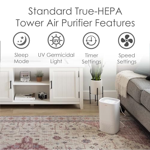 Crane Air Purifier with True HEPA Filter, UV Light, 250 Sq Feet Coverage, Timer Function, Sleep Mode, Washable Particle Filter, EE-5067 - Image 3