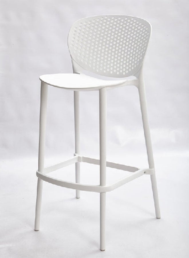 LIVING ACCENT Pongo Elegant Design Stylish Polypropylene Bar Chair White 104 x 53 x 53 cm 303-APP #01 WHITE - Image 2