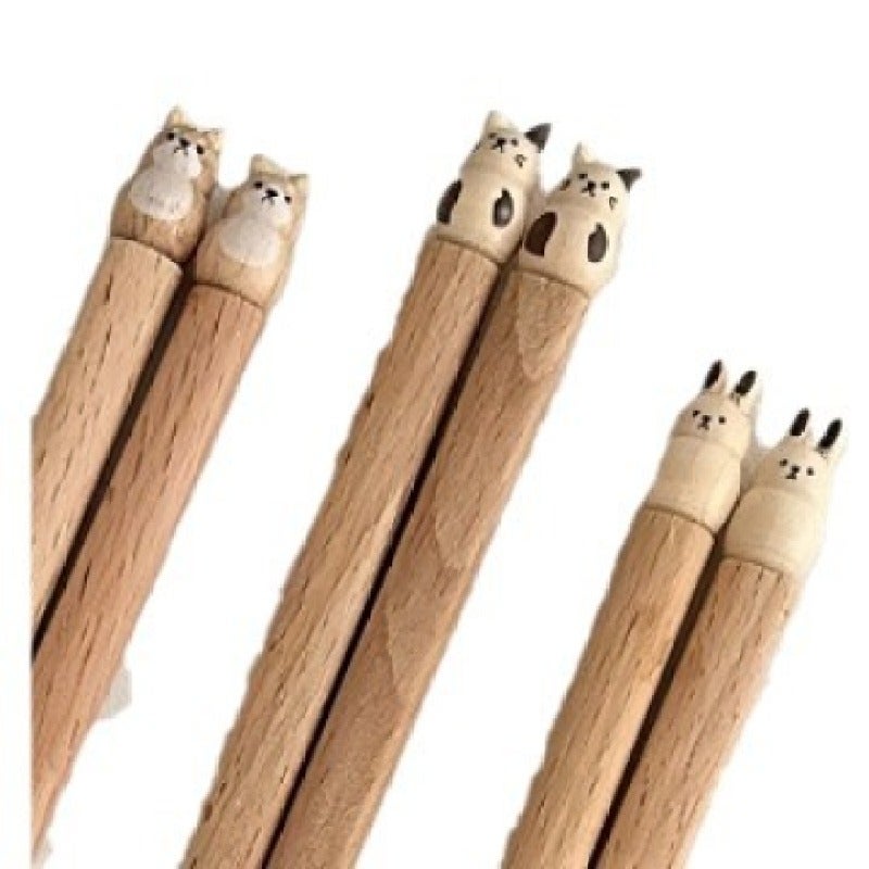 Bamboo Chopsticks 25cm Handcrafted Eco-Friendly - Unique Cartoon Design Lightweight for All Occasions - Image 4