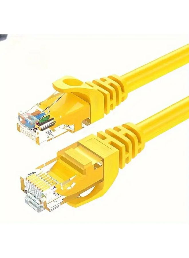 iTLY 1M Yellow Cat5 Ethernet Cable 1000Mbps High Speed Gold Plated RJ45 Connectors - Image 1