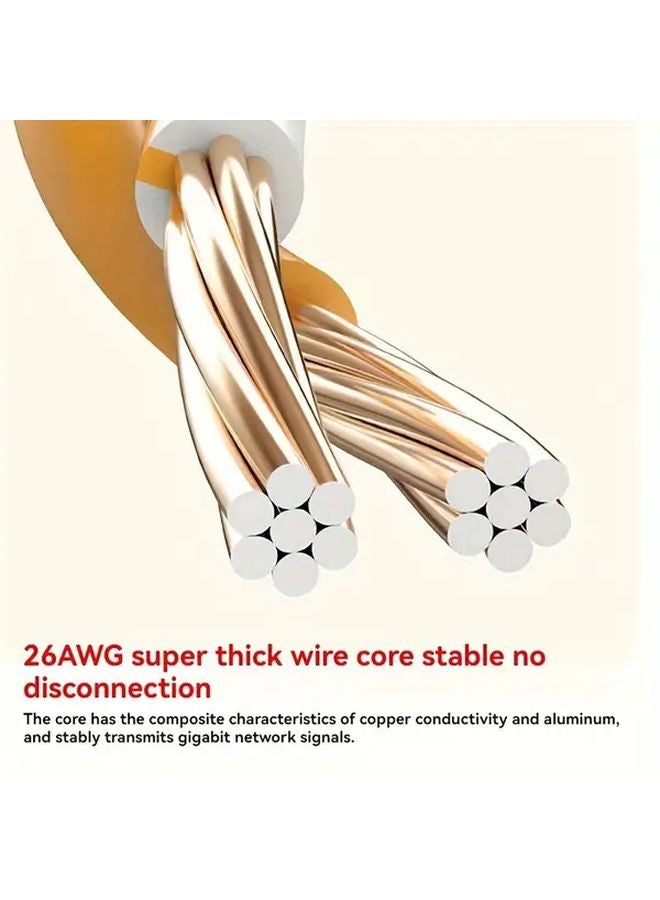 iTLY 1M Yellow Cat5 Ethernet Cable 1000Mbps High Speed Gold Plated RJ45 Connectors - Image 3