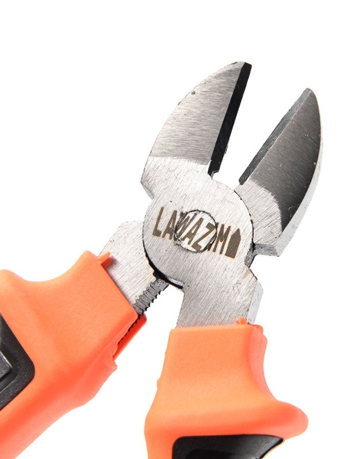 LAWAZIM Cutter Plier - 8inch - Black and Orange - Diagonal Side Cutting Pliers with Rubber Handle, Sharp Edges & Ergonomic Grip - Ideal for Electrical Work, Automotive Repair, & Household Maintenance - Image 3