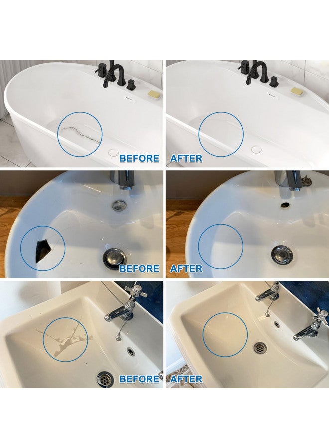 Ankita Tub, Tile and Shower Repair Kit (Color Match) Fiberglass Repair Kit -White/Almond/Black/Bone/Bisque/Biscuit/Grey/Cream/Off White/Beige, Odorless Bathtub Paint/Porcelain Repair Kit - Image 2