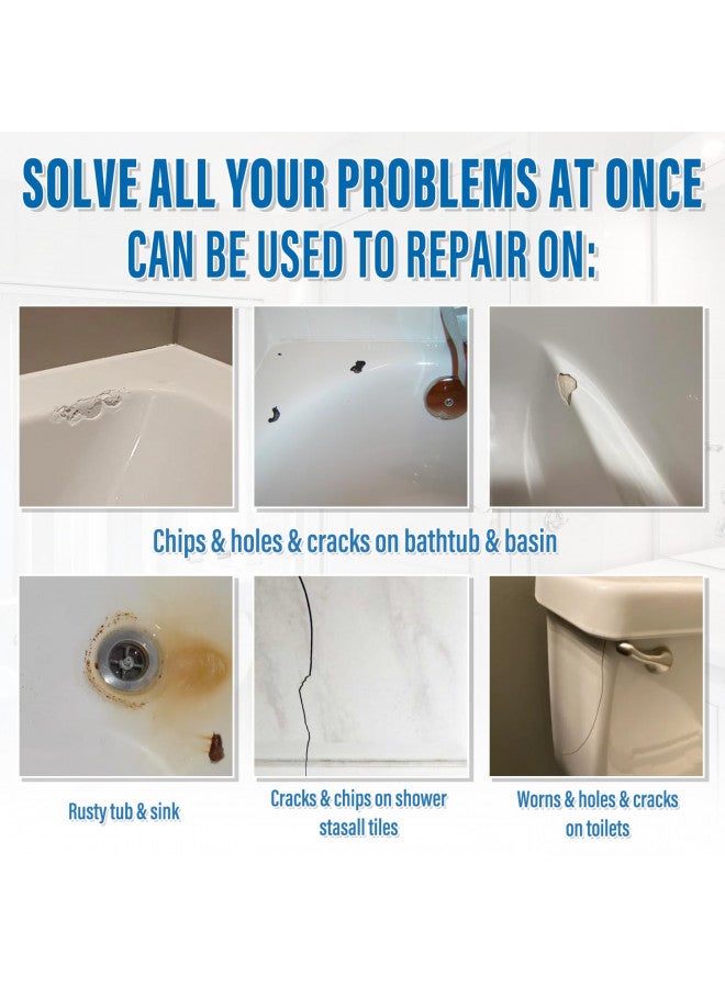 Ankita Tub, Tile and Shower Repair Kit (Color Match) Fiberglass Repair Kit -White/Almond/Black/Bone/Bisque/Biscuit/Grey/Cream/Off White/Beige, Odorless Bathtub Paint/Porcelain Repair Kit - Image 3