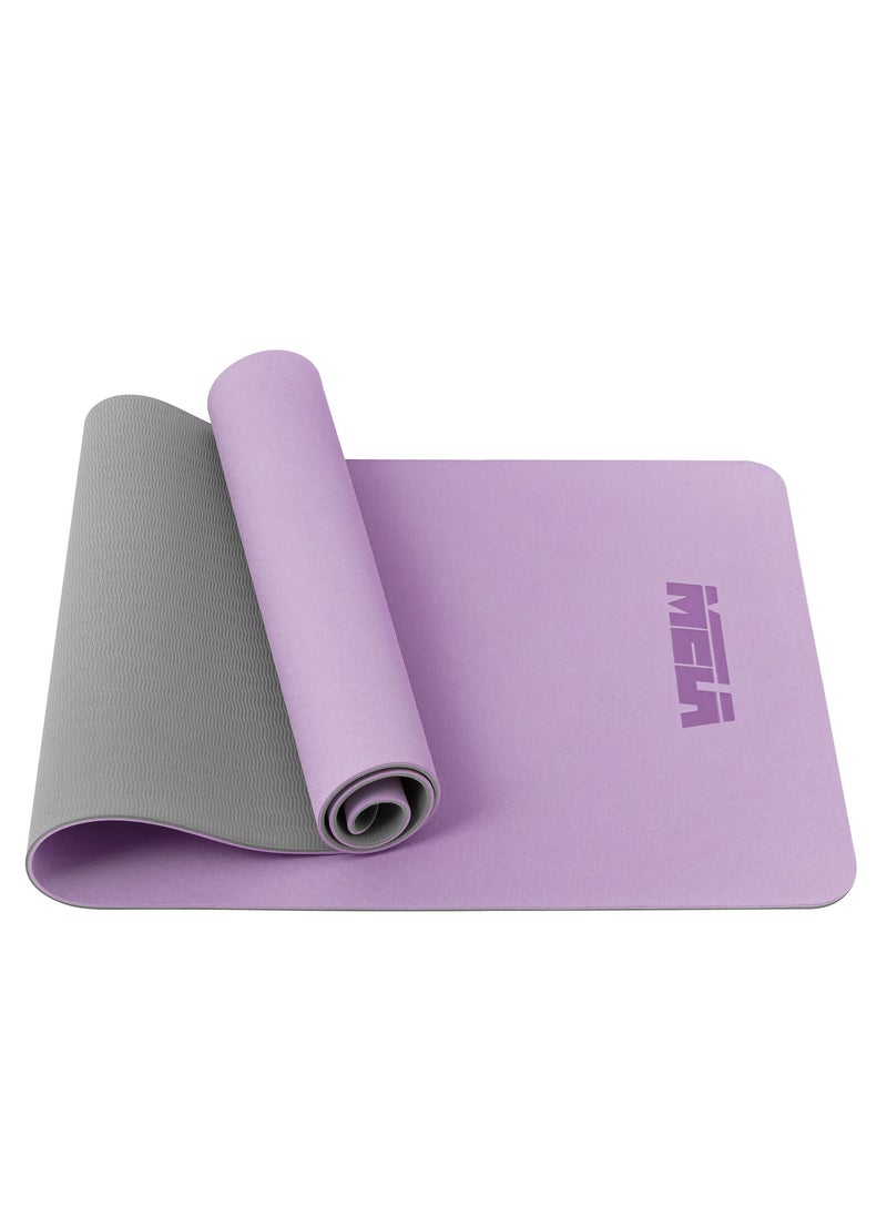 MELA Non-Slip Yoga Mat For Home Gym - 6Mm Thick, Eco-Friendly Tpe, Cushioned Exercise Mat With Carry Strap - Perfect For Yoga, Pilates, Fitness Training, & Gymnastics Essentials  - Violet  - Image 1