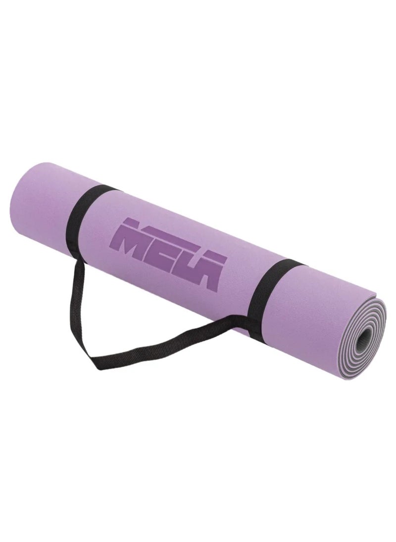 MELA Non-Slip Yoga Mat For Home Gym - 6Mm Thick, Eco-Friendly Tpe, Cushioned Exercise Mat With Carry Strap - Perfect For Yoga, Pilates, Fitness Training, & Gymnastics Essentials  - Violet  - Image 5