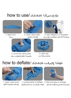 ايكارلوس وسادة رقبة قابلة للنفخ وسهلة السفر - وسادة رقبة محمولة - زرقاء  - Image 3