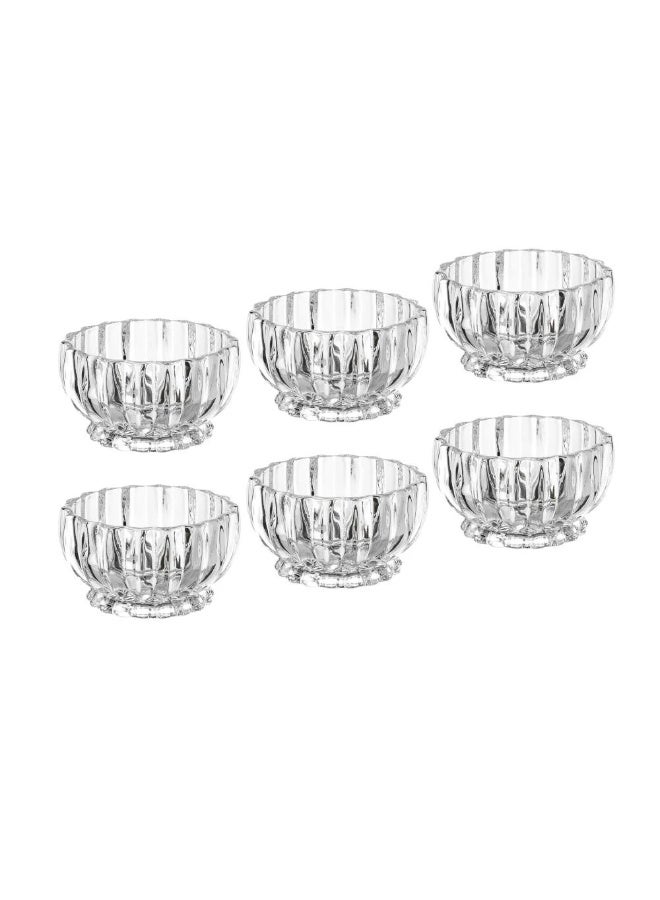 6-piece crystal glass bowl set, 290ml capacity, for fruit, desserts, and nuts – elegant clear glass serving dishes for the kitchen and hospitality – suitable for desserts, fruits, and appetizers - Image 1