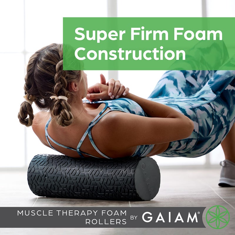 Gaiam Restore Foam Roller for Muscle Massage - 36" Long Foam Roller, Deep Tissue Muscle Massager for Sore Muscles & Stimulation - Total Body Pain Relief, Back, Neck, Foot, Calf, Leg, Arm - Grey - Image 5