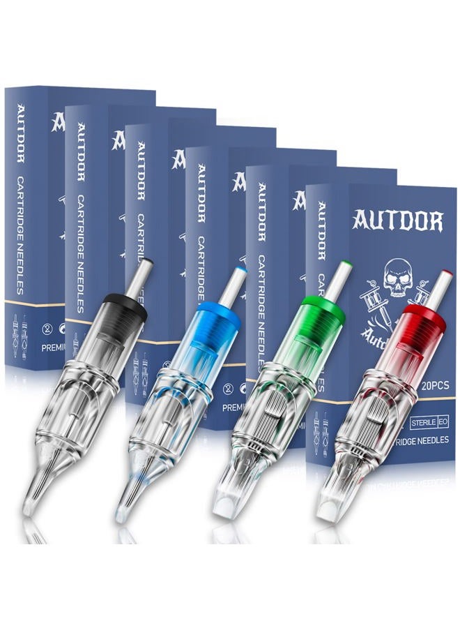 Autdor Tattoo Needles Cartridge - 100Pcs Mixed Tattoo Cartridge Needles Round Liner Shader Flat Magnum 3RL 5RL 7RL 9RL 3RS 5RS 7RS 9RS 5M1 7M1 for Tattoo Machine Tattoo Supplies (RL/RS/M1/RM-120PCS) - Image 1