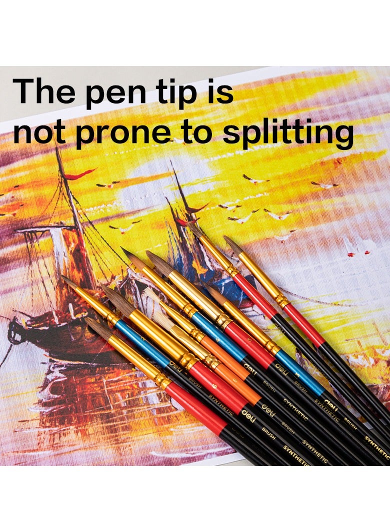 ديليEC407 مجموعة فرشاة شعر خشن مدورة – مثالية للرسم بالأكريليك والزيت - Image 3