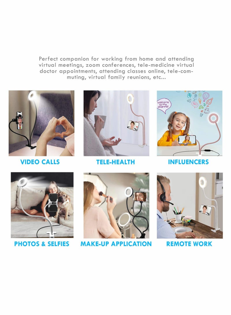 Selfie Ring Light with 24 Gooseneck Stand  Cell Phone Holder - Image 5