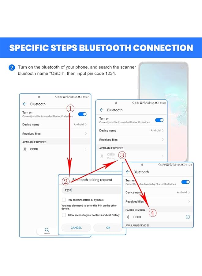 YARDHOBI Obd2 Scanner Adapter Bluetooth, Wireless Diagnostic Code Reader Obd Ii Scan Tool, Car Code Reader, Engine Fault Code Reader, Reset And Clear Check Car Engine Light, Compatible With Android And Windows - Image 5