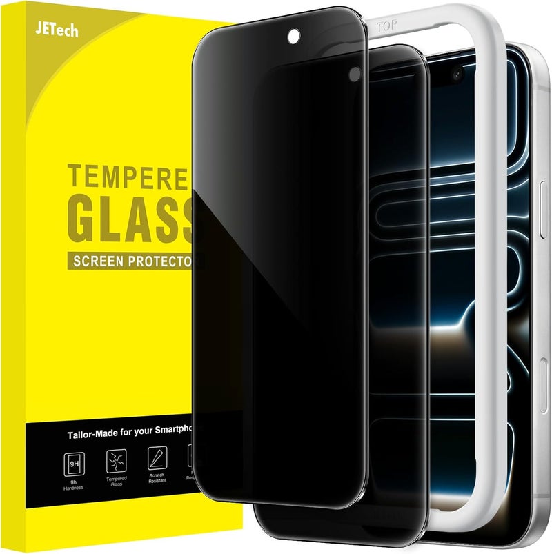 جي تيك واقي شاشة خصوصية من لجهاز iPhone 17 Pro مقاس 6.3 بوصة، فيلم زجاجي مقسّى مضاد للتجسس مع أداة تركيب سهلة، عبوة من قطعتين - Image 1