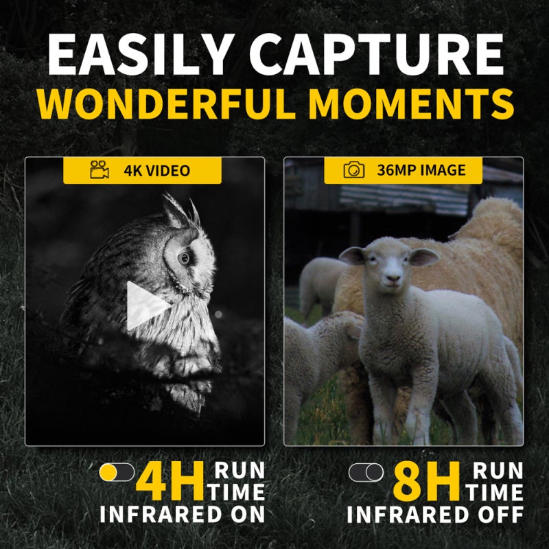 FNIRSI 4K Digital Infrared Night Vision 300M Full-Dark Viewing Day Night Use with 1.54Inch IPS Screen 6X Digital Zoom Support 36MP Resolution Photo Taking 4K Video Recording and Playback for Camping - Image 4