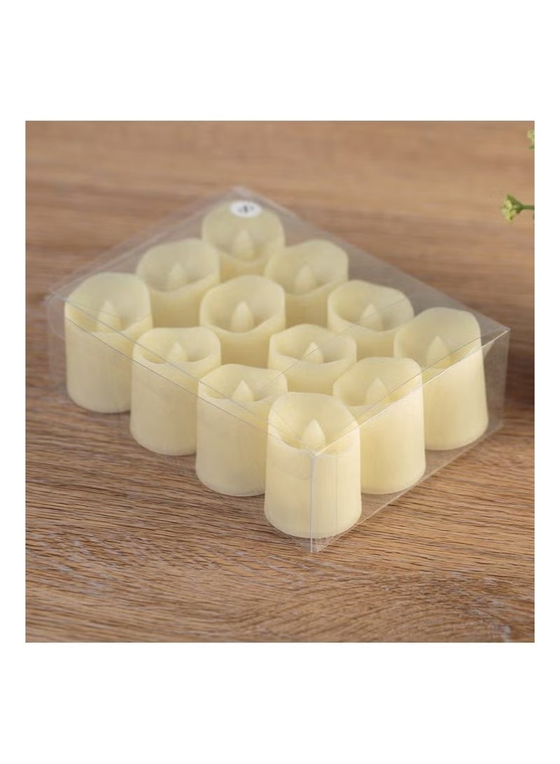 Green Tiger LED Flameless Decorative Candles – 12 Pcs Party & Event Lighting - Image 1